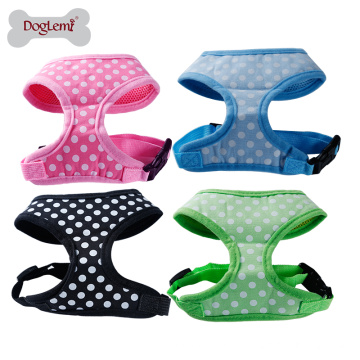 Moda Cute Polka Dots Design Soft Pet Harness Dog Arnés para caminar